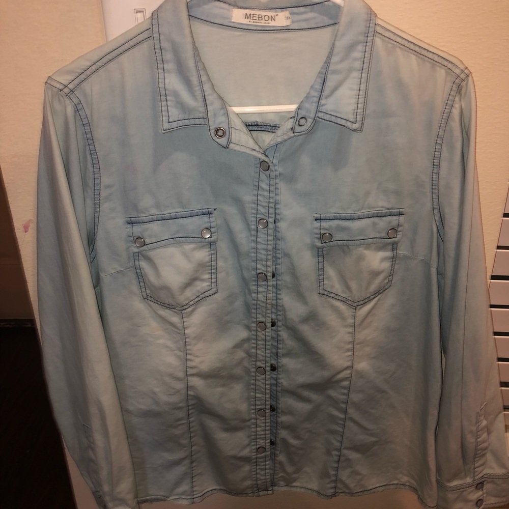 Denim button down shirt